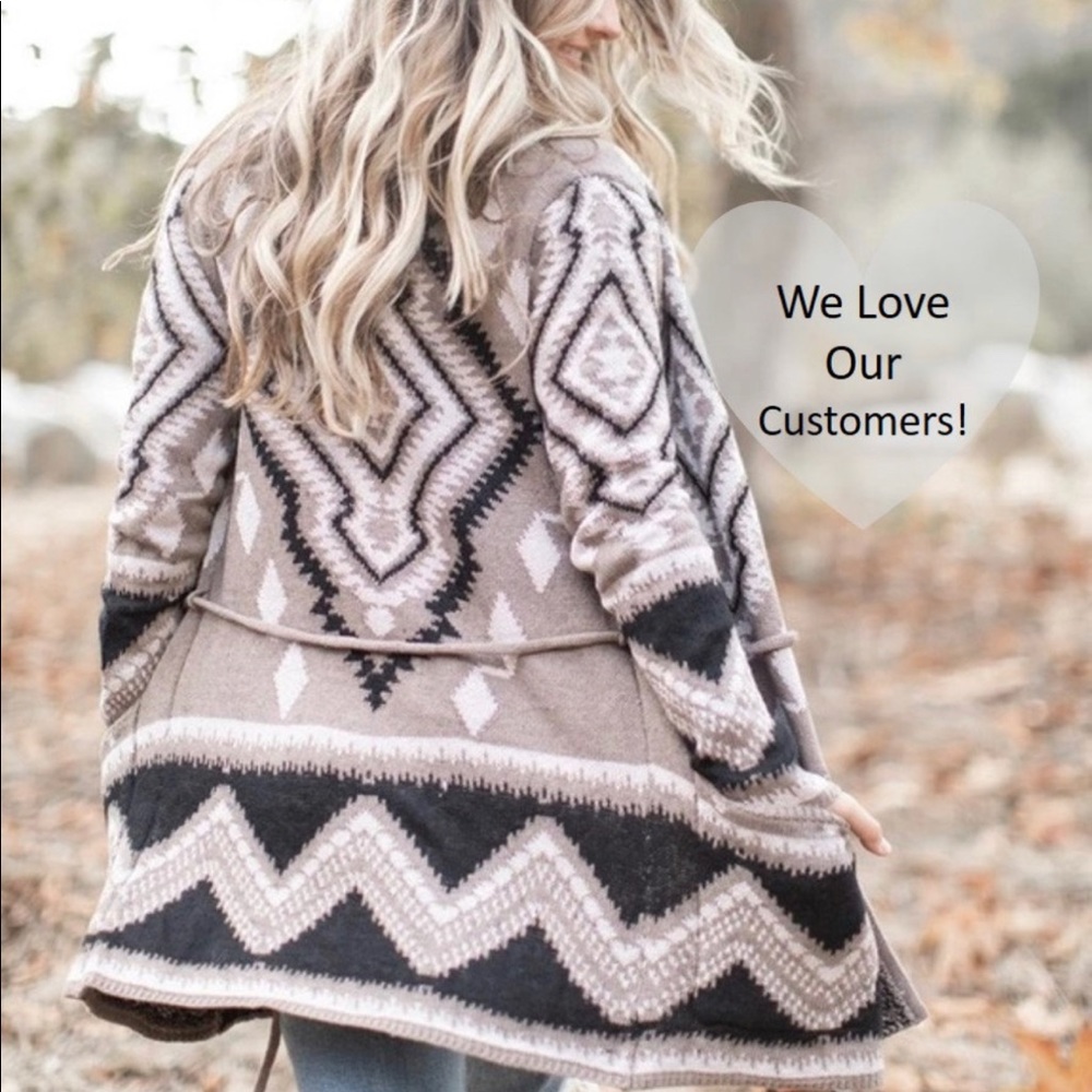 New Aztec Tribal Boho Western Cardigan Sweater Southwest Coat - Picture 10 of 12